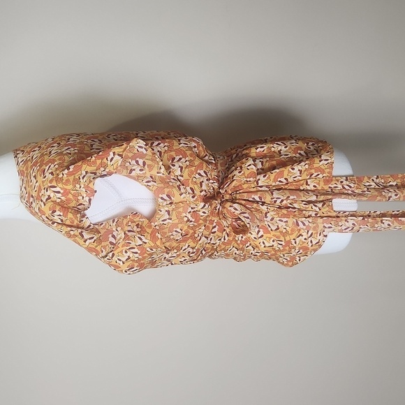 Max studio floral multicolor white and orange women top size Small - Picture 6 of 6